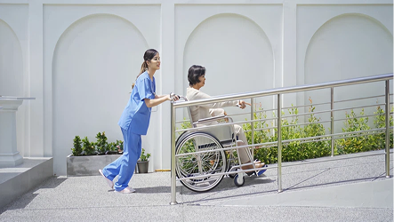 Ramp facility for wheelchair access & Elders